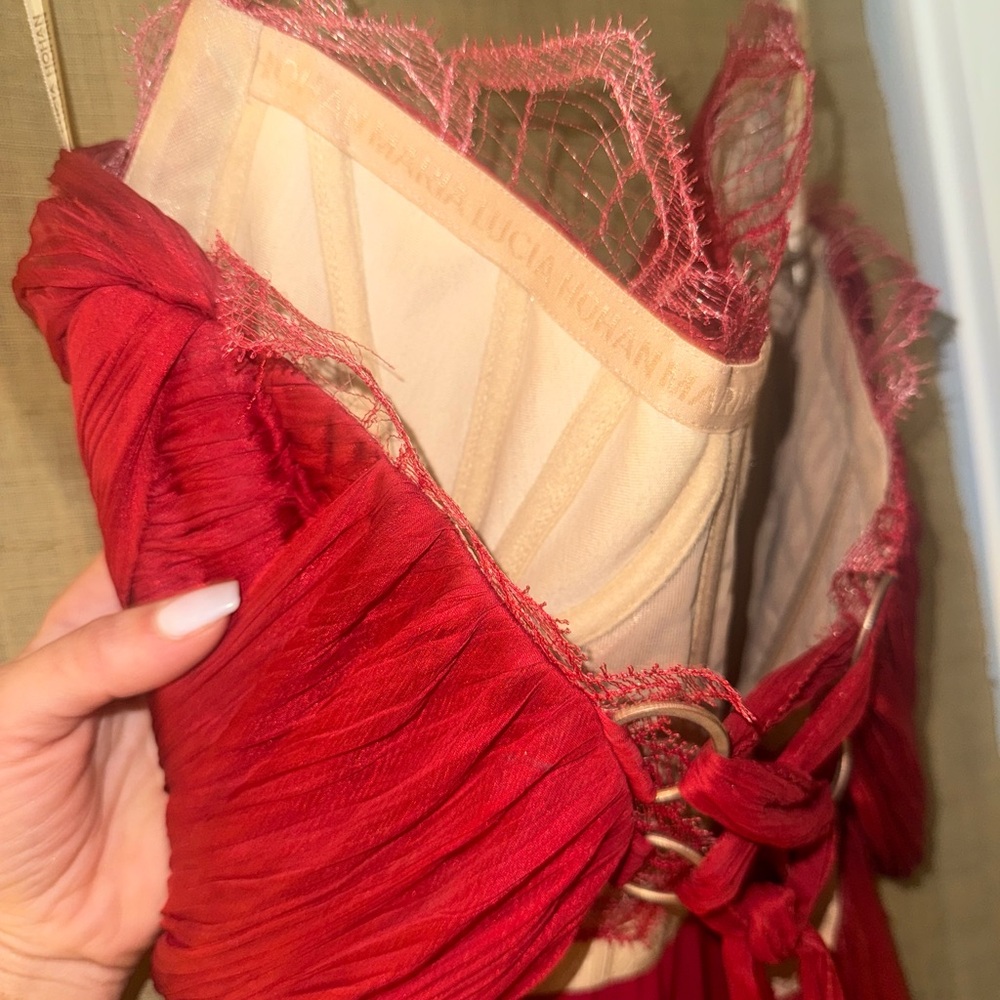 Maria Lucia Hohan 
Jolie Gown in Salsa size 4
Red Strapless Dress - Picture 10 of 16